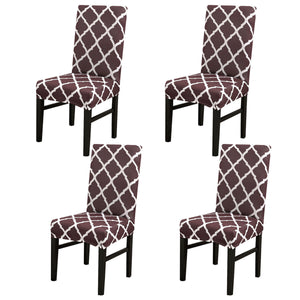 4ⅹDining Chair Covers Slip Stretch Spandex Seat Slipcovers Removable Home Decor