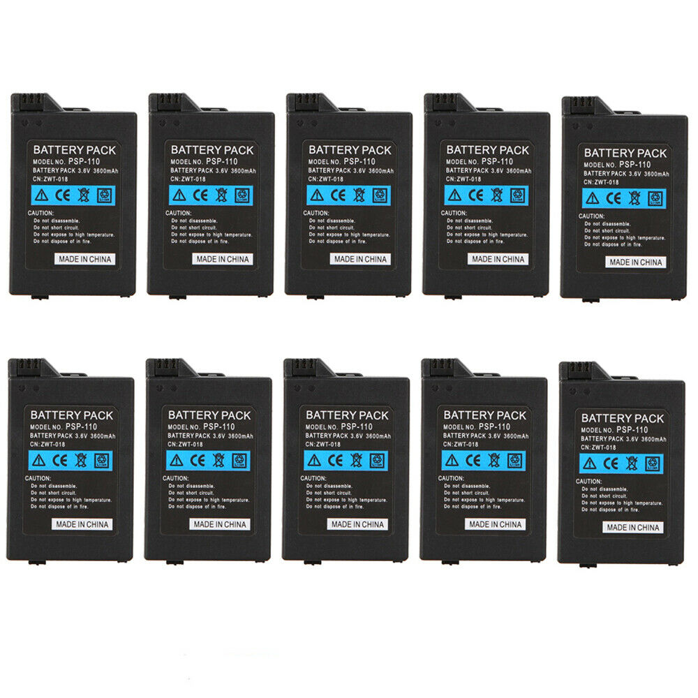 10 Pcs 3.6V 3600mAh Lithium Battery for Sony PSP2000 PSP3000 Gamepad Controller