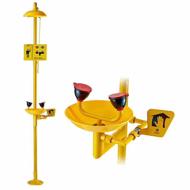 Emergency Eye Wash Station with Covers Stainless Steel Eyewash Shower System