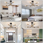 Industrial Light Fixture Living Room Chandelier Semi Flush Mount Ceiling Lamp