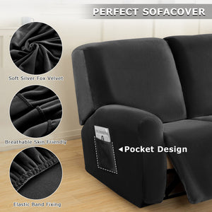 3 Seater Stretch Recliner Cover Velvet Sofa Couch Slipcover Furniture Protector