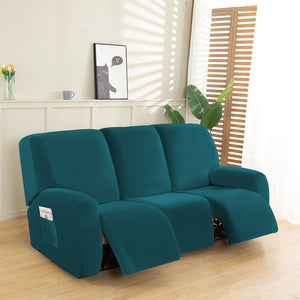 3 Seater Stretch Recliner Cover Velvet Sofa Couch Slipcover Furniture Protector