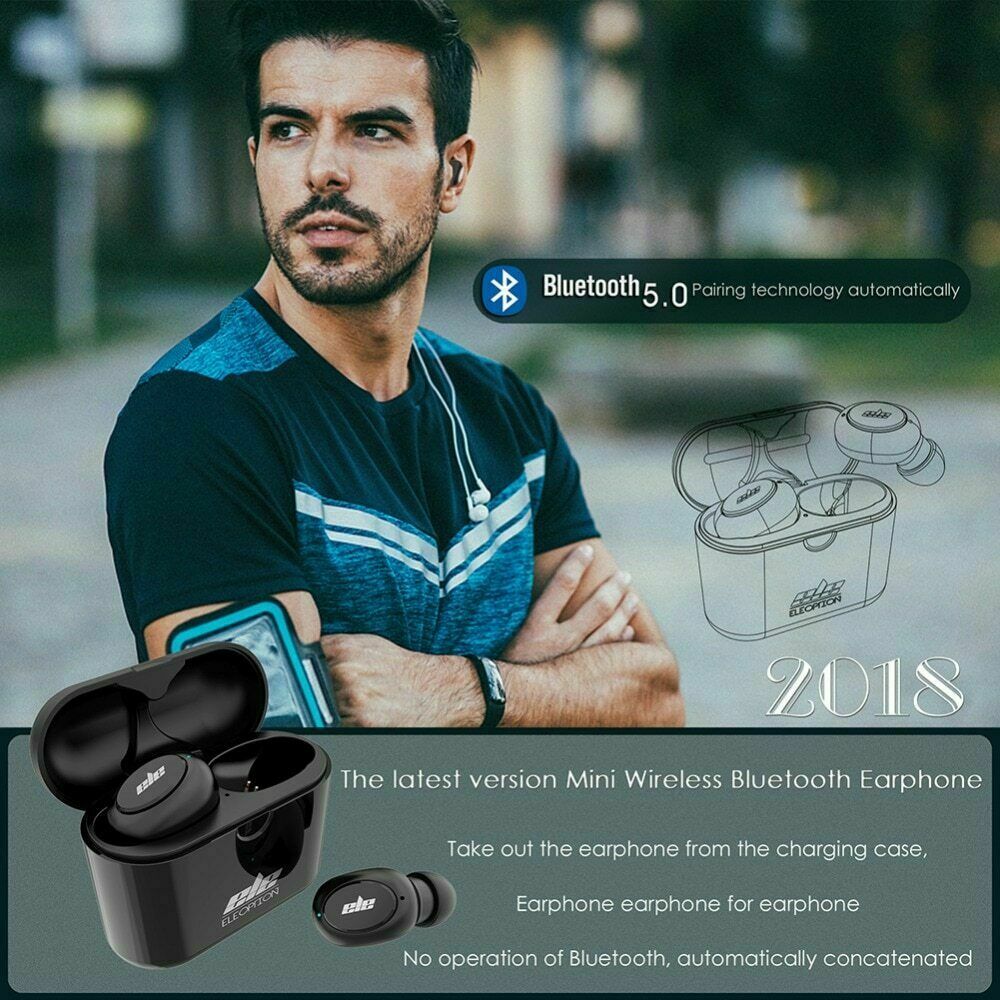 Wireless Earbuds Mini Earphones with Bluetooth 20 Hours Playtime Sweatproof Clear High Hi-Fi Sound Built-in Mic