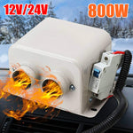 Portable Electric Car Heater 12/24V 800W Heating Fan Defogger Defroster Demister