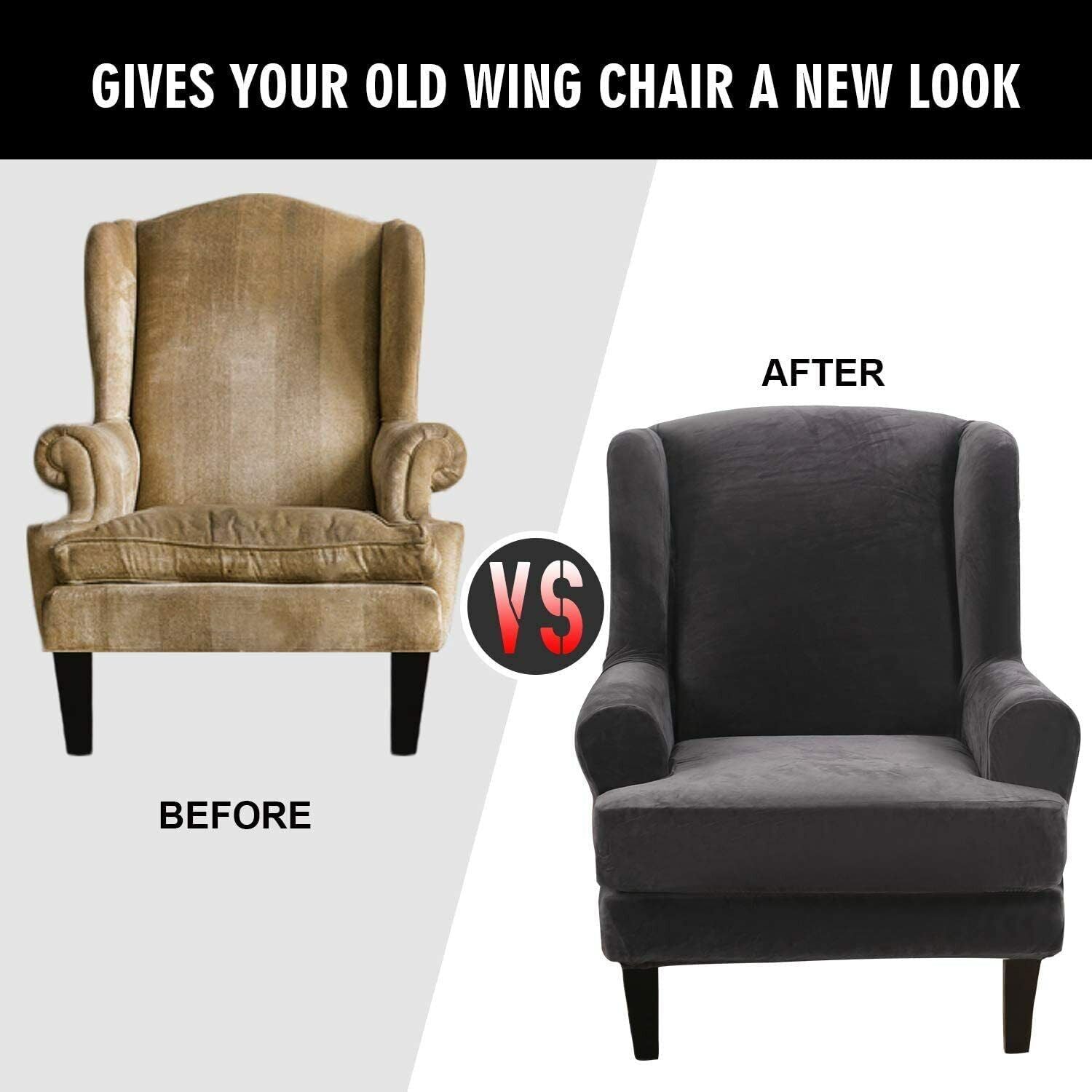 Wingback Chair Cover Stretch Armchair Sofa Slipcover Wing Chair Covers