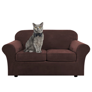 Stretch Velvet Sofa Covers Couch Chair Slipcover Protector with Cushion Cover
