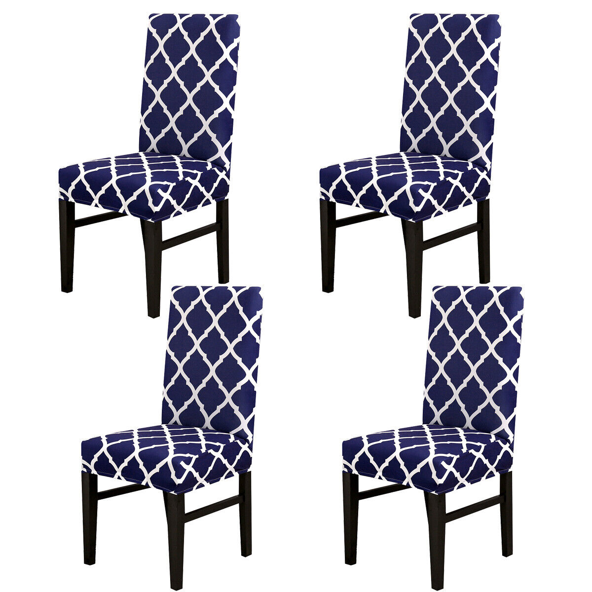 4ⅹDining Chair Covers Slip Stretch Spandex Seat Slipcovers Removable Home Decor