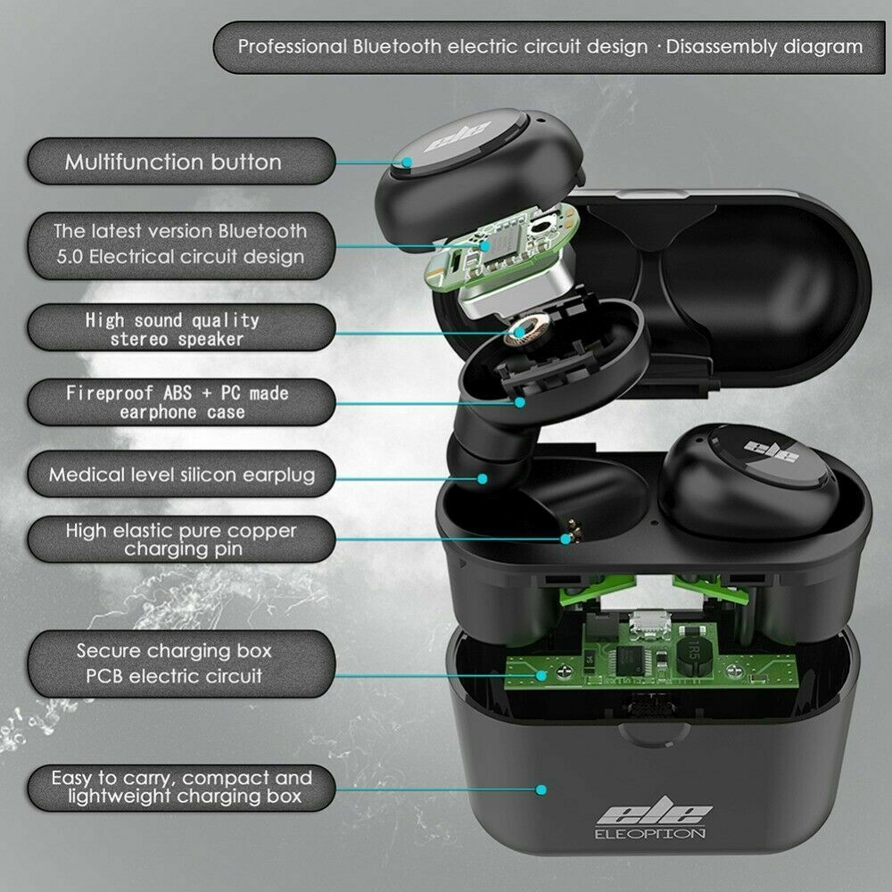 Wireless Earbuds Mini Earphones with Bluetooth 20 Hours Playtime Sweatproof Clear High Hi-Fi Sound Built-in Mic