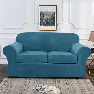 Stretch Velvet Sofa Covers Couch Chair Slipcover Protector with Cushion Cover