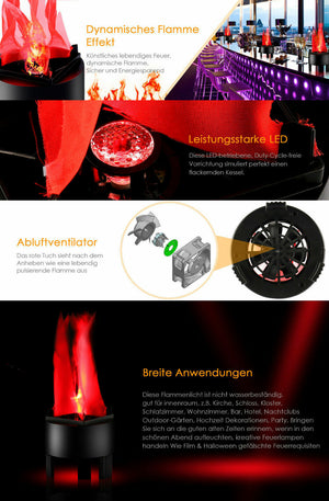 3W LED Fake Fire Flame Effect Light Party Decor Torch Lights for Bar Stage