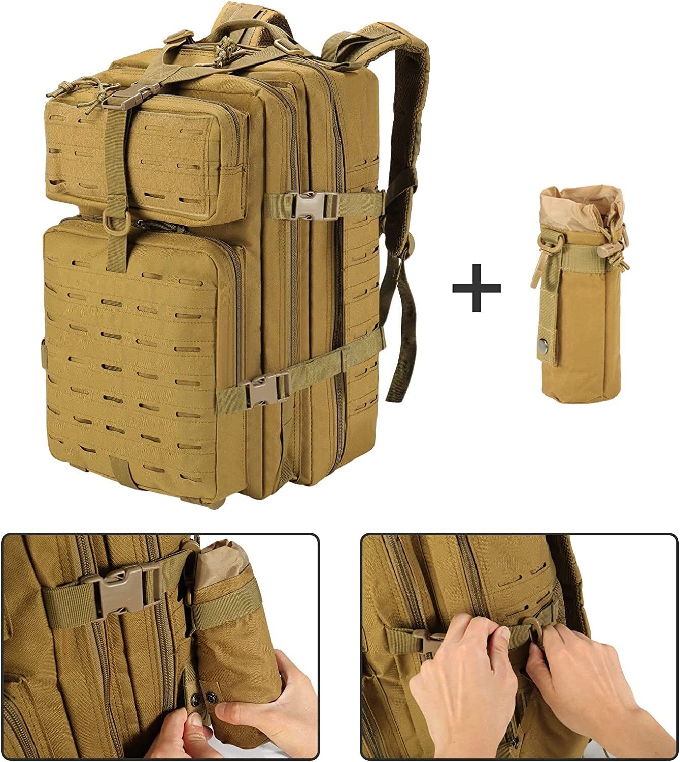 45L Military Molle Tactical Backpack Rucksack Camping Bag Outdoor Travel Hiking