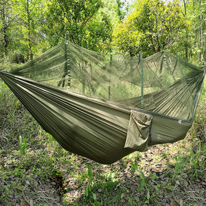 Portable Strength Camping Hammock Hanging Bed with Mosquito Net Outdoor Travel