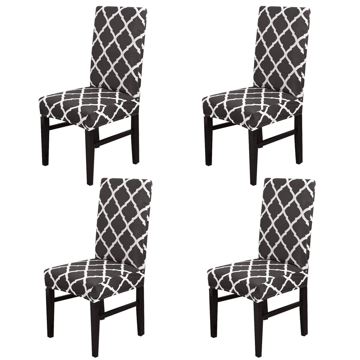 4ⅹDining Chair Covers Slip Stretch Spandex Seat Slipcovers Removable Home Decor