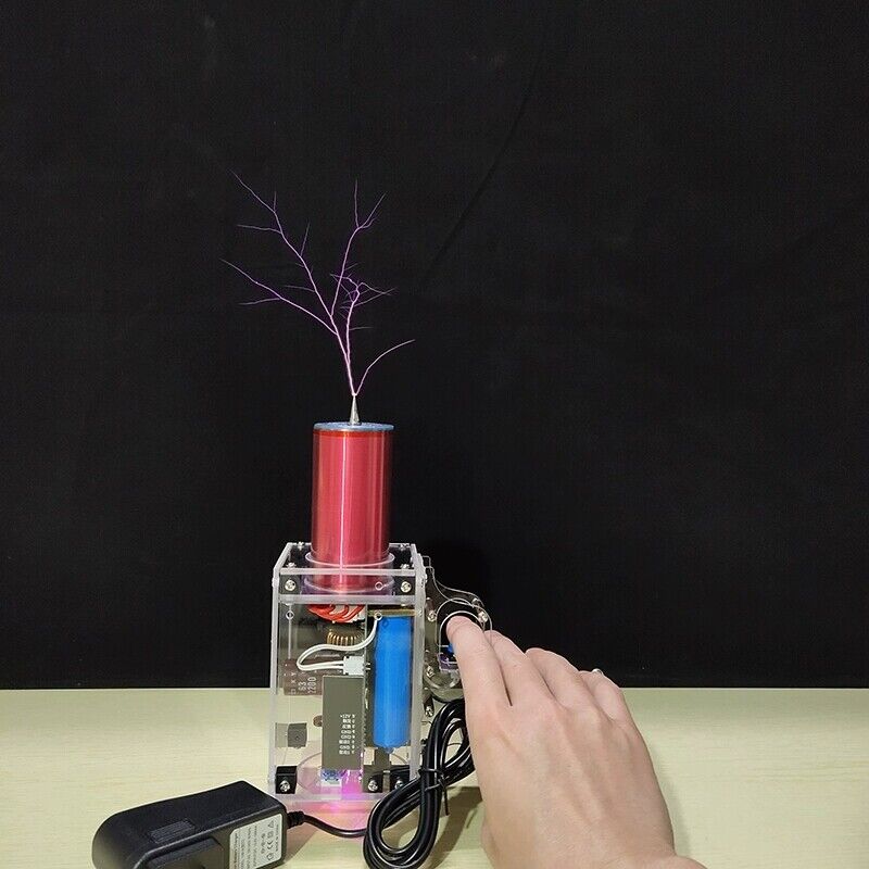 Rechargeable Electronics Tesla Coil Trigger Mode Handheld Artificial Lightning