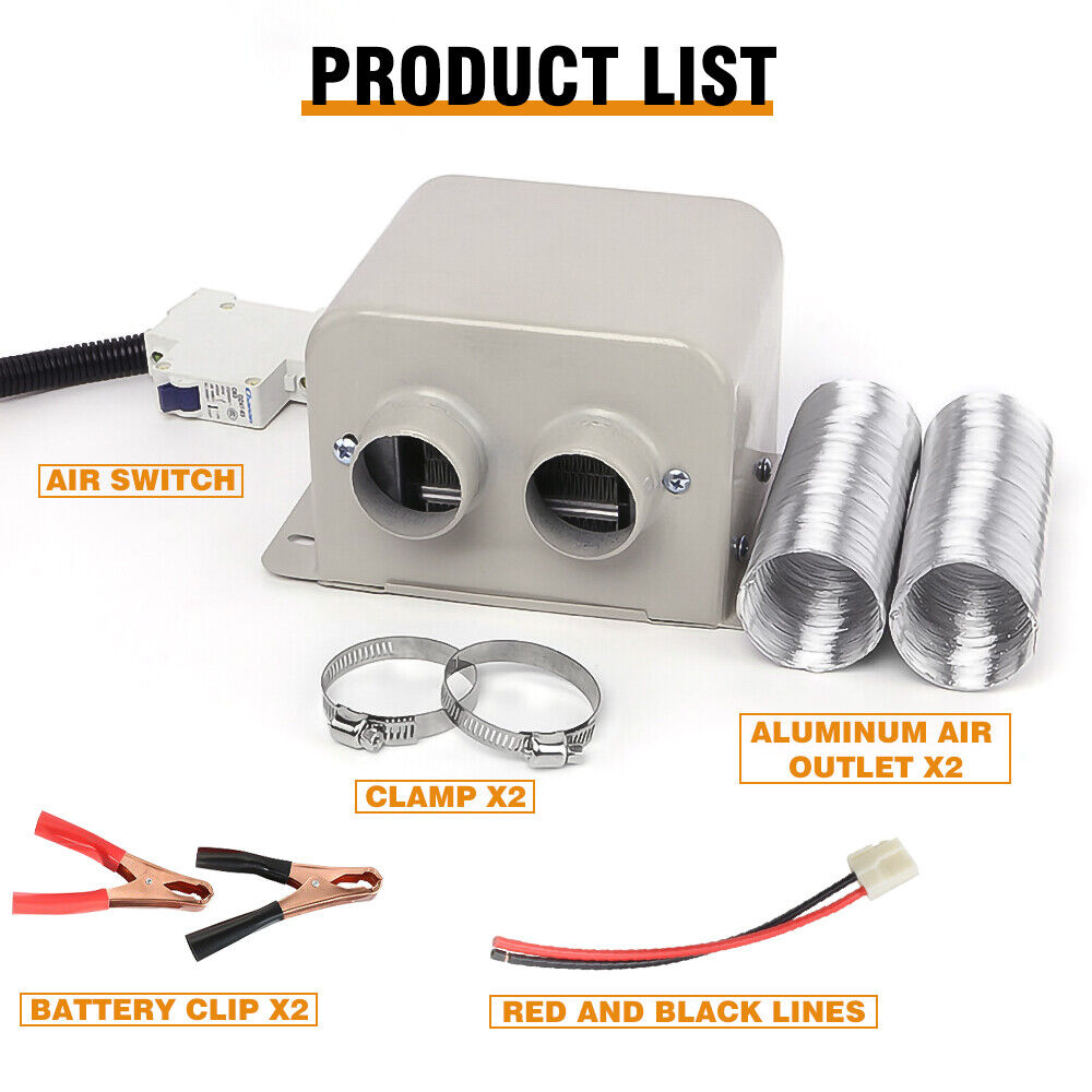 Portable Electric Car Heater 12/24V 800W Heating Fan Defogger Defroster Demister