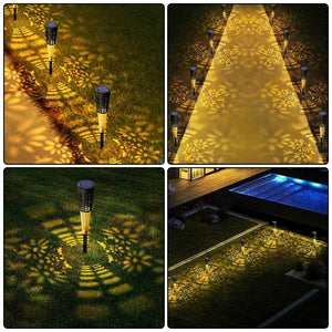 Solar Pathway Lights Hollow out Decor IP54 Waterproof Solar Powered Garden Light