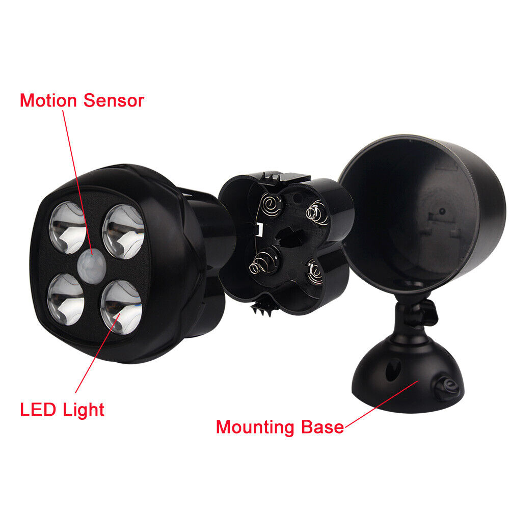 Spotlight 4 LED Motion Sensor Outdoor Garden Landscape Lamp Spot Light