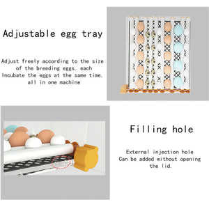 Eggs Incubators for Hatching Chicken Duck Poultry Automatic Turner LED Display