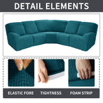 5 Seater Recliner Sofa Cover Velvet L Shape Stretch Jacquard Recliner Corner Sofa Cover Reclining Slipcover 5 Seater