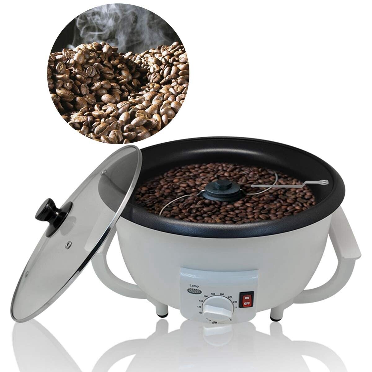 110V Electric Coffee Roaster Machine Coffee Beans Baker Household Roaster 1200W