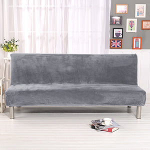 Armless Sofa Cover Stretch Velvet Slipcover Futon Protector Machine Washable