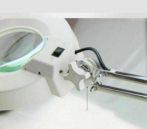 20X Magnifying Glass Lamp with Metal Swing Arm Magnifier for Reading Hobbies Task Crafts or Workbench, White
